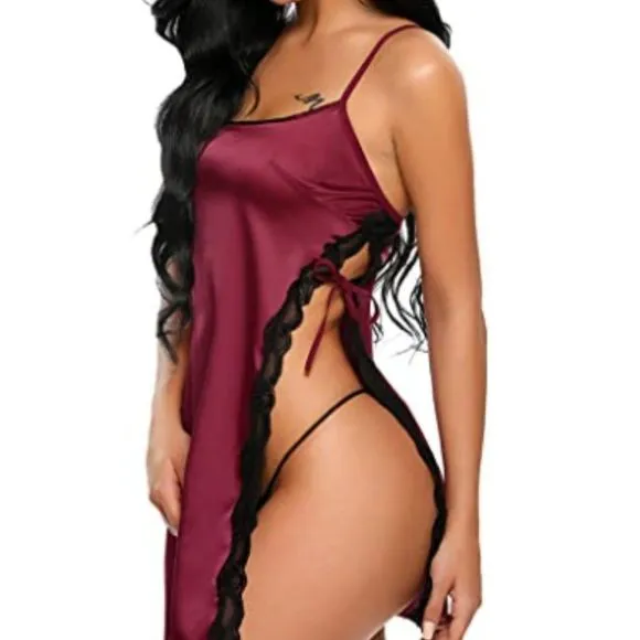 Women Babydoll For Women Satin Nightwear Lace Chemise Sexy Nightgown