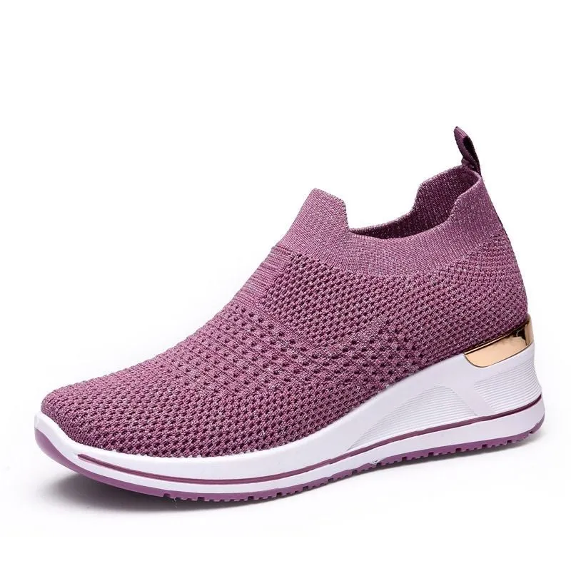 Women's Casual Knitted Wedge Sneakers