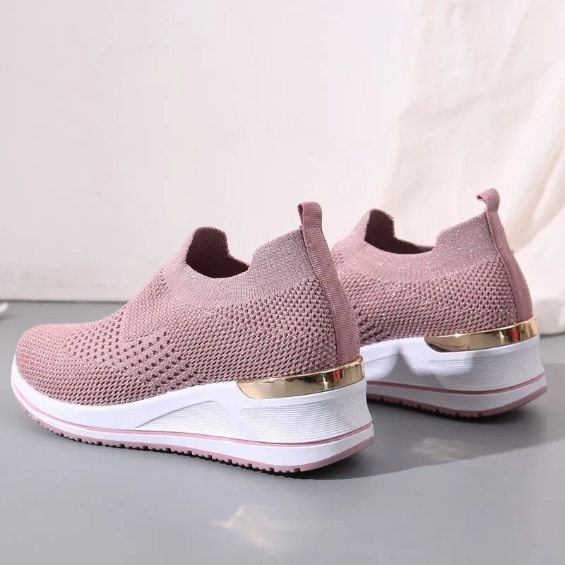 Women's Casual Knitted Wedge Sneakers