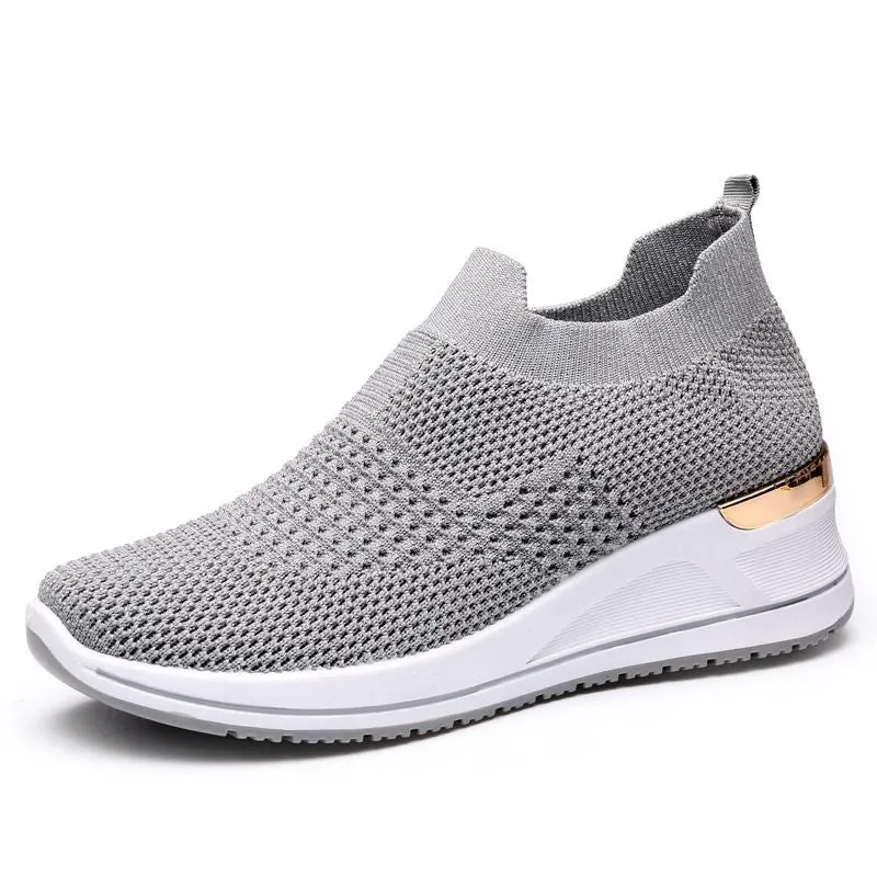 Women's Casual Knitted Wedge Sneakers