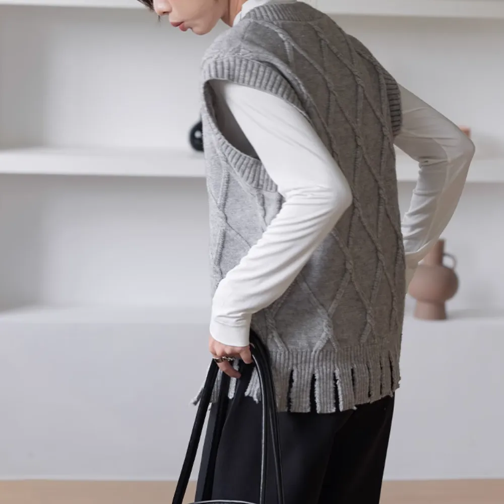 Women's Casual Solid Color Knitted Vest