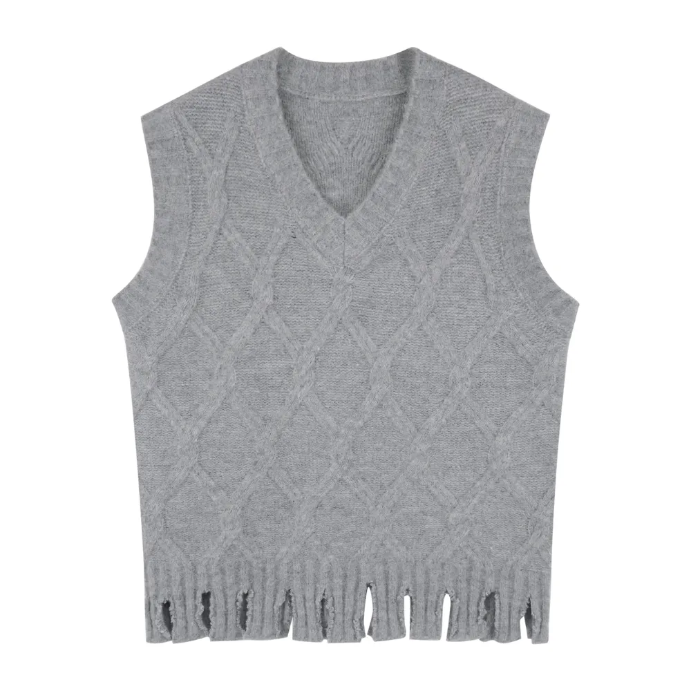 Women's Casual Solid Color Knitted Vest