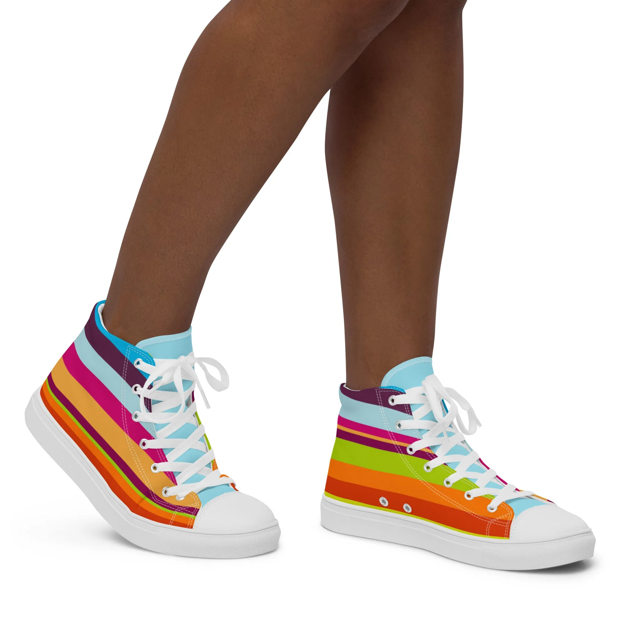 Women’s high top canvas shoes Striped
