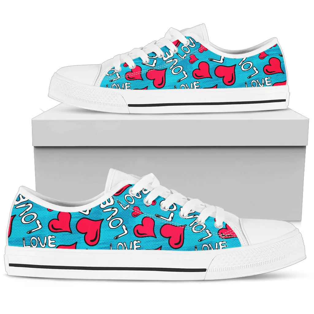 Women`s Low Top Shoe Hearts
