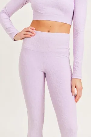 Women's Mono B | Jacquard High Waist Leggings | Periwinkle