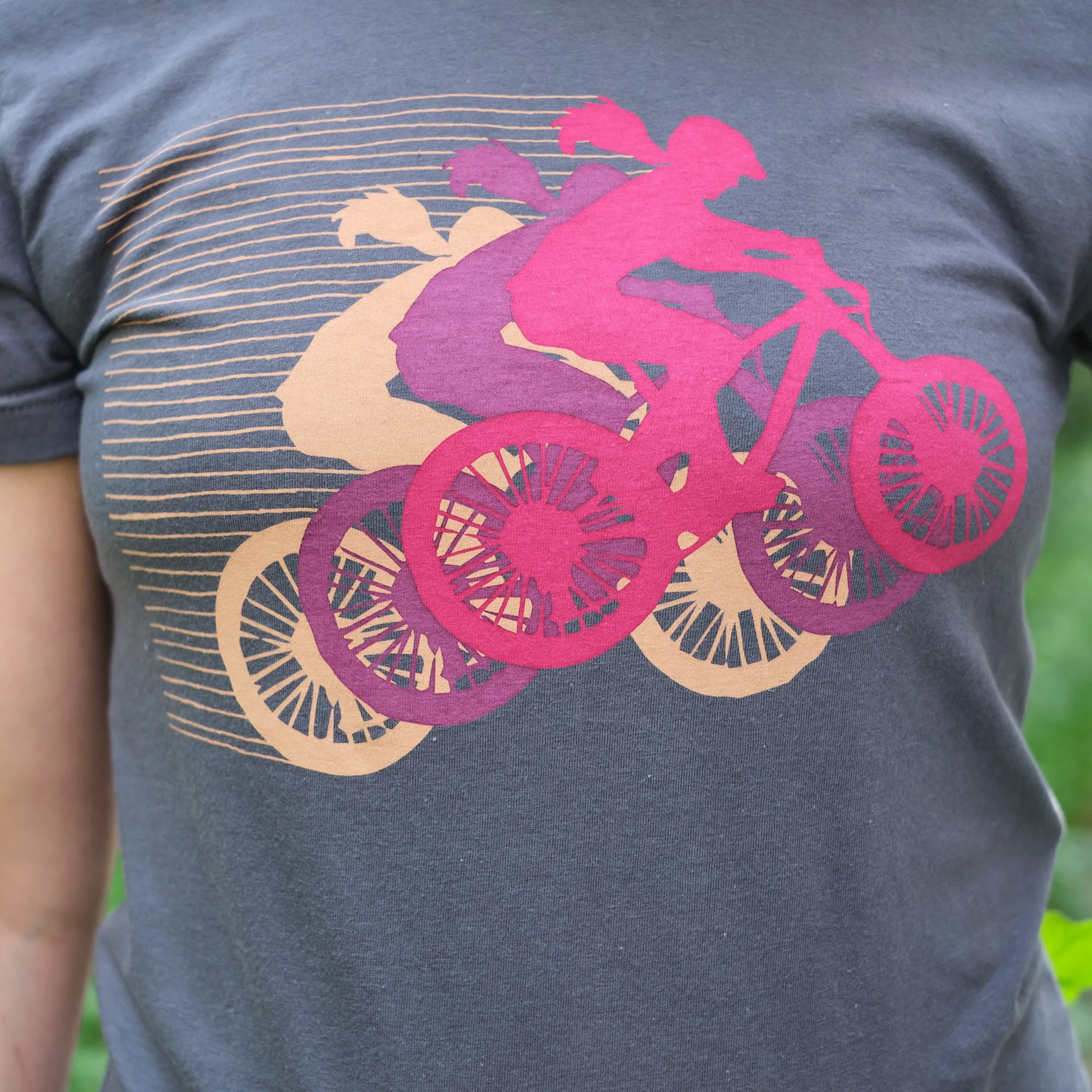 Women's Mountain  Bike Tee, Asphalt Ponytail - Final Sale