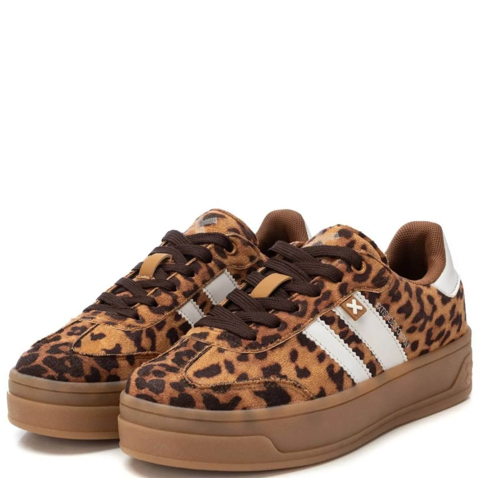 XTI Animal Print Elevated Gum Sole Sneakers