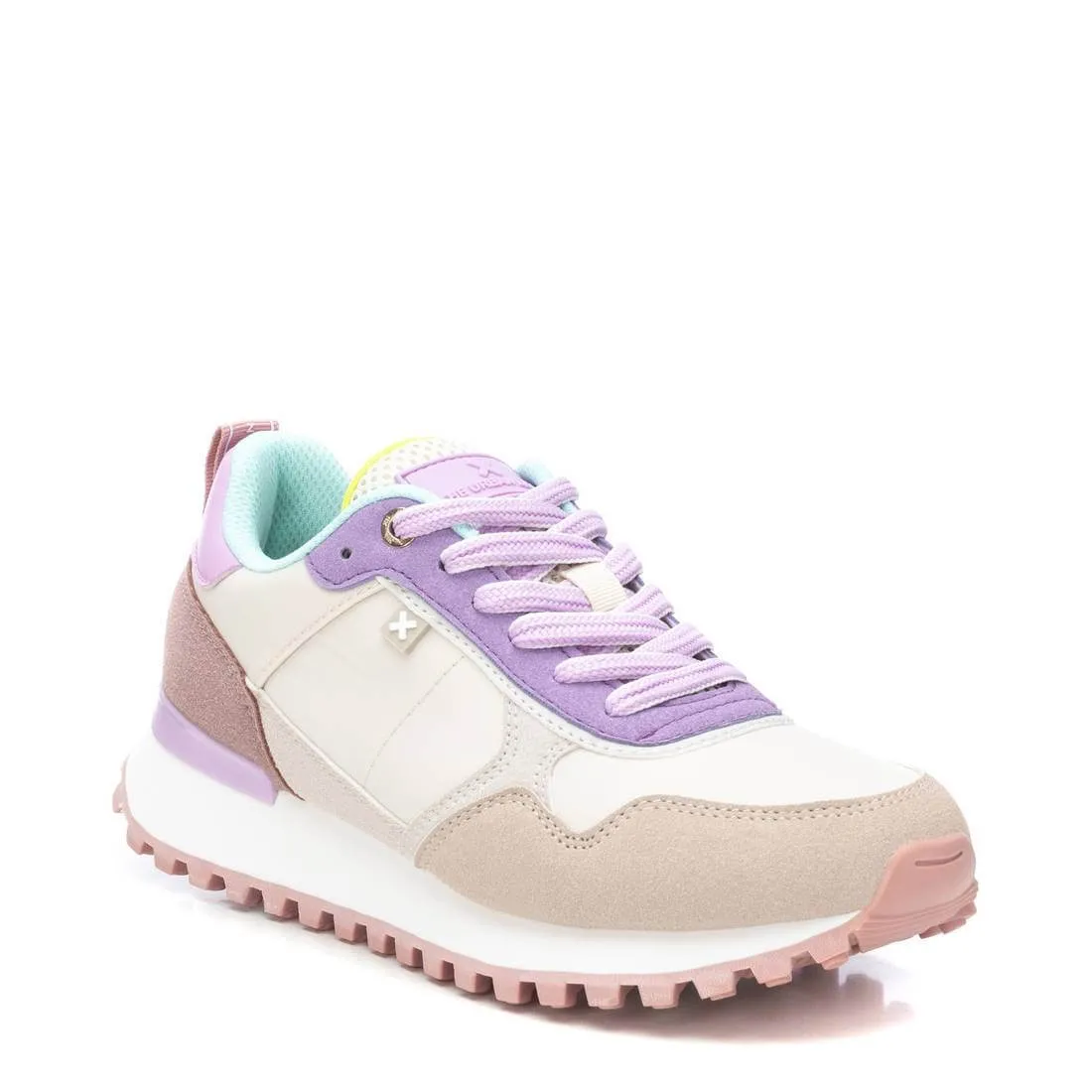 XTI Beige & Purple Retro Sneakers