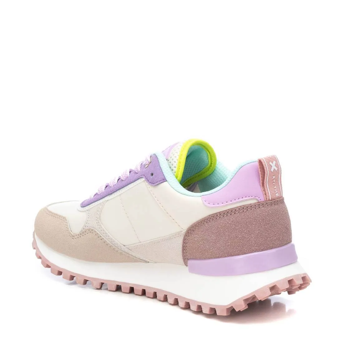 XTI Beige & Purple Retro Sneakers