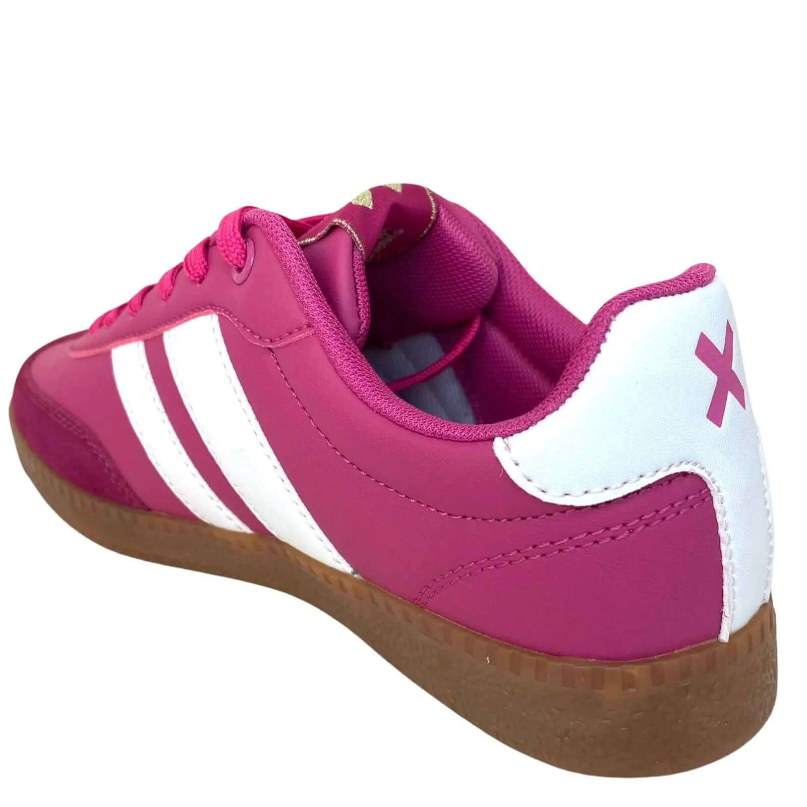 XTI Fuchsia Pink Slim Line Gum Sole Sneakers