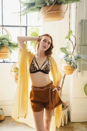 Yellow Lightweight Kimono Duster Cardigan