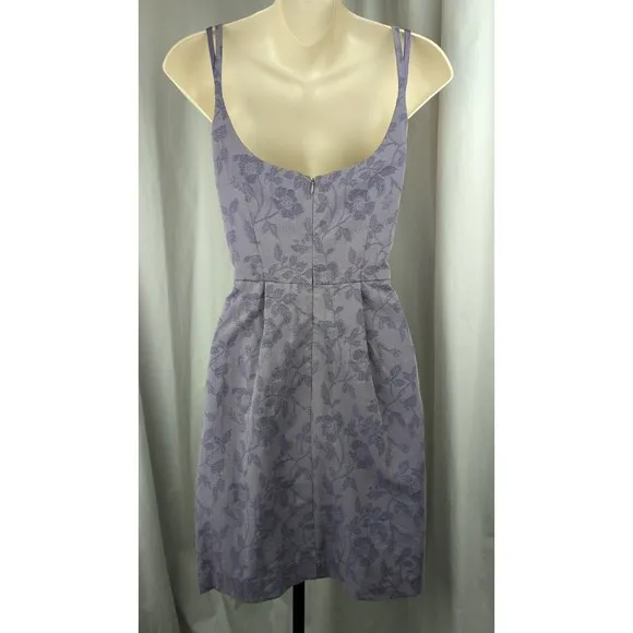 Yoana Baraschi Lavender Dress Bow Brocade Jacquard 60s Mod Retro Wiggle Chic M 8