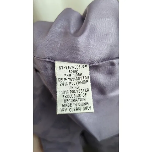 Yoana Baraschi Lavender Dress Bow Brocade Jacquard 60s Mod Retro Wiggle Chic M 8